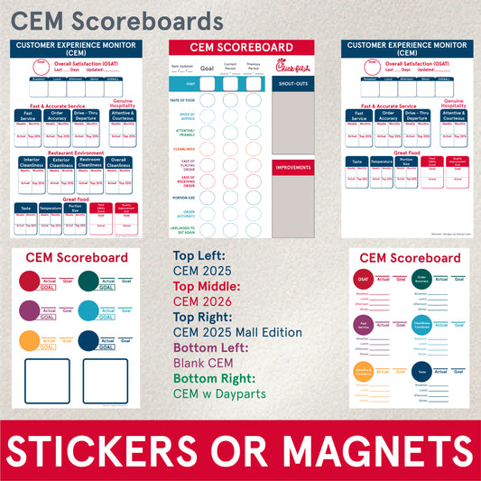 STICKERS (Functional) Board; Standard or Mall Edition; Sticker or Magnet, Dry Erase