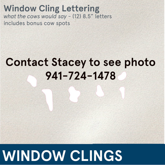CLINGS - Black lettering with white outline | Removable, repositionable, reusable (12) 8.5" letters