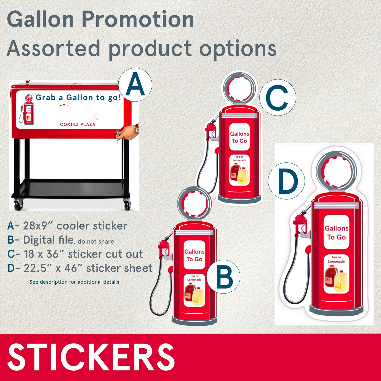 Gallon Promotion - assorted options available - please see description for details