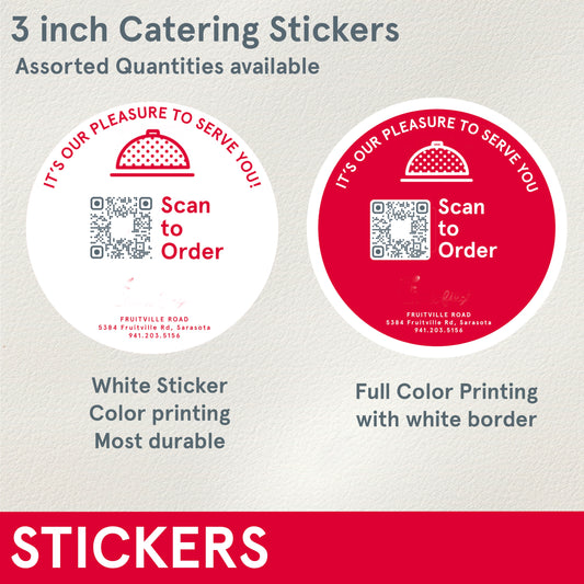 STICKERS, Catering Custom 3" Round Stickers
