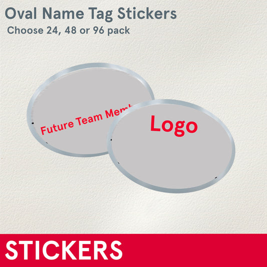 STICKERS- Name Tag 2.75 inch oval