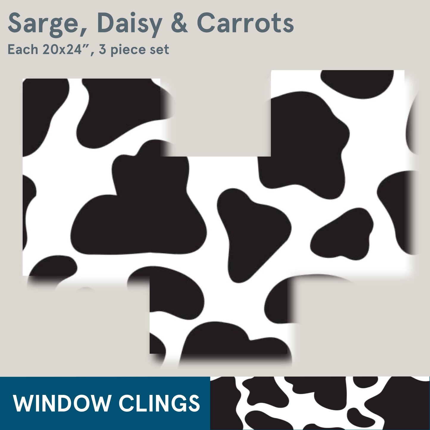 CLINGS - The three animated cows with their bio - 20x24”