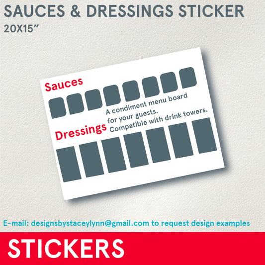 STICKERS (Functional) Sauces & Dressings Sticker, 20x15 inches