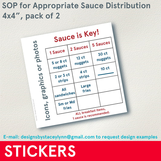 STICKERS (Functional) Sauce is Key, Waterproof Sticker, 4x4 inches pack of 2