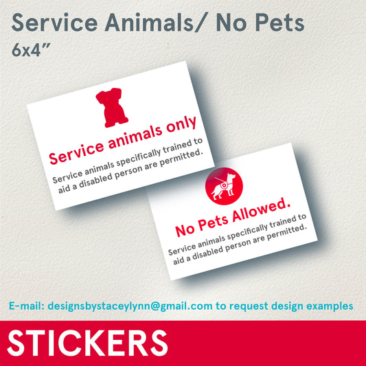 STICKERS (Functional) Service Animals Only