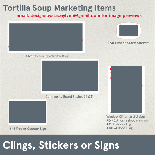 Tort Soup & Peppermint Shake Marketing Items