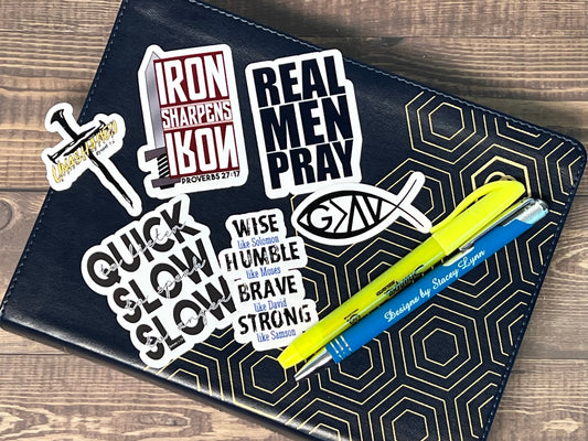 Christian Sticker Pack, Six Faith Stickers, Religious Decals, Bible Verse Stickers, Waterproof Sticker Bundle, Pack 2277