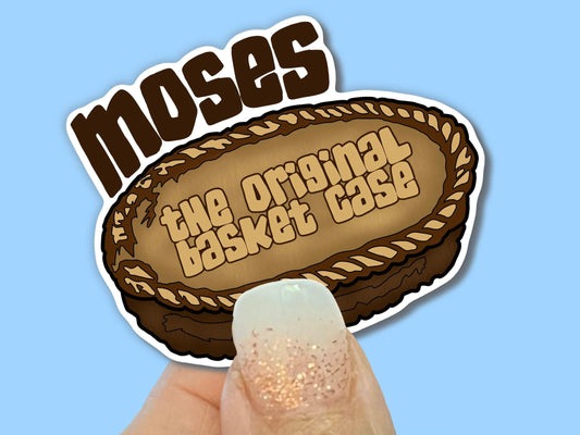 Moses The Original Basket Case, Christian Faith UV/ Waterproof Vinyl Sticker/ Decal- Choice of Size, Single or Bulk qty