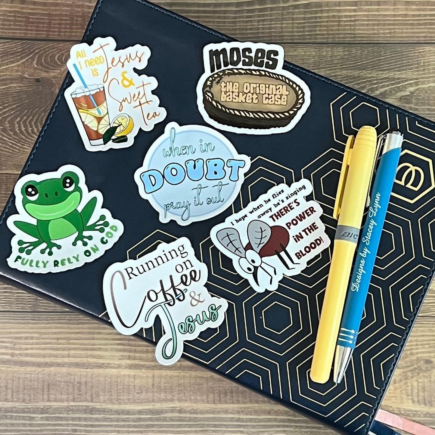 Christian Sticker Pack, Six Faith Stickers, Religious Decals, Bible Verse Stickers, Waterproof Sticker Bundle, Pack 2288