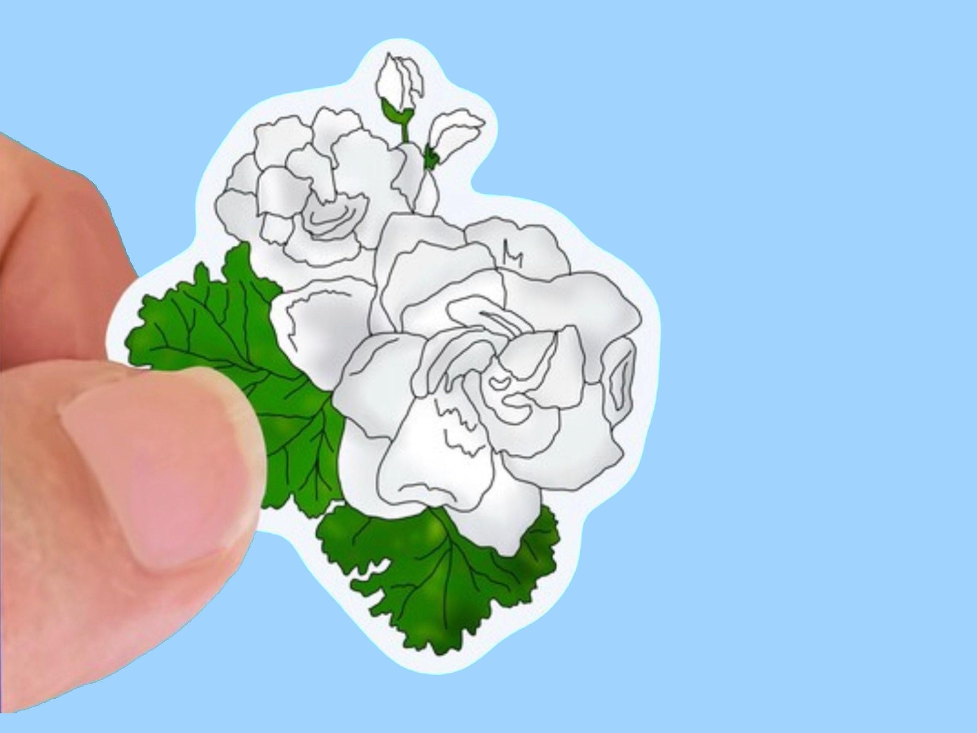 Gardenia Sticker, Waterproof Vinyl Decal, Laptop Sticker, Water Bottle Sticker, Aesthetic Stickers, choice of size