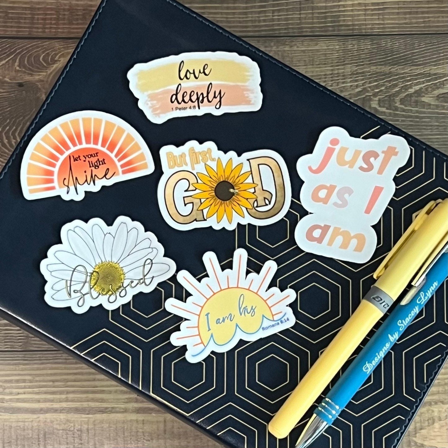 Christian Sticker Pack, Six Faith Stickers, Religious Decals, Bible Verse Stickers, Waterproof Sticker Bundle, Pack 2290