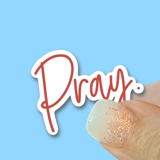 Pray Christian Faith UV/ Waterproof Vinyl Sticker/ Decal- Choice of Size, Single or Bulk qty