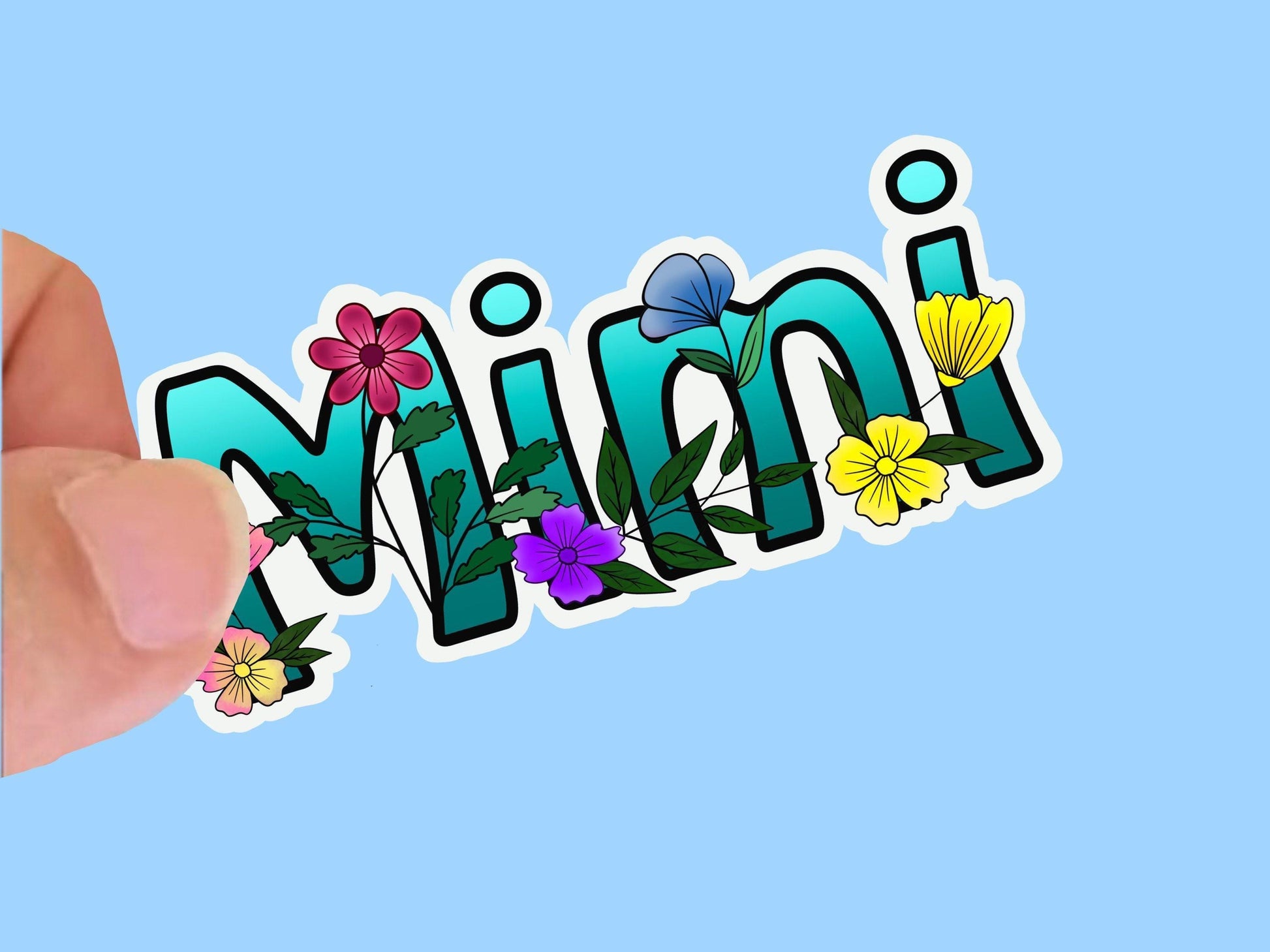 Mimi WildflowerSticker, Waterproof Vinyl Decal, Laptop Sticker, Water Bottle Sticker, Aesthetic Stickers, Mother’s Day Stickerchoice of size