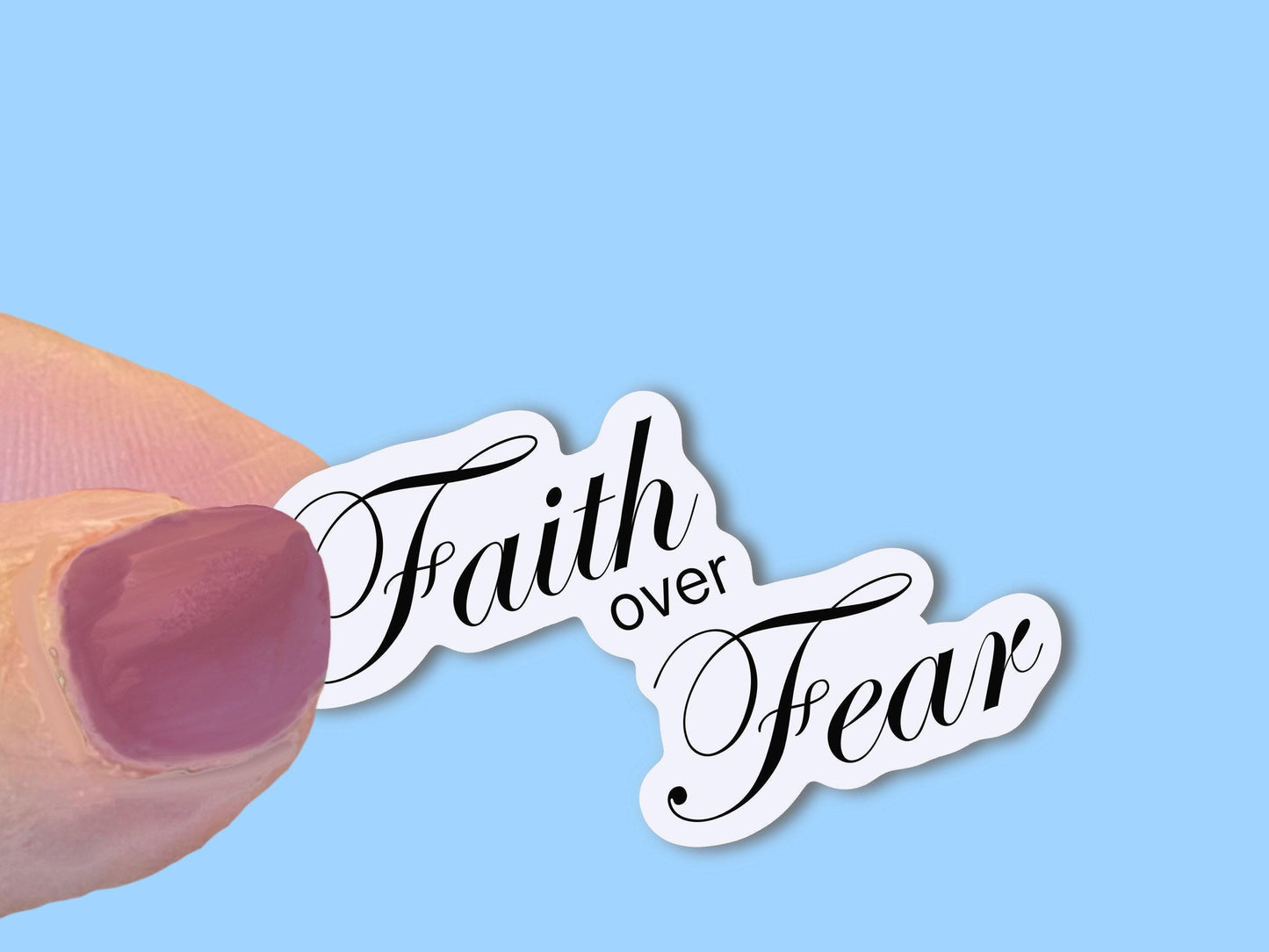 Faith Over Fear, Christian Faith UV/ Waterproof Vinyl Sticker/ Decal- Choice of Size, Single or Bulk qty