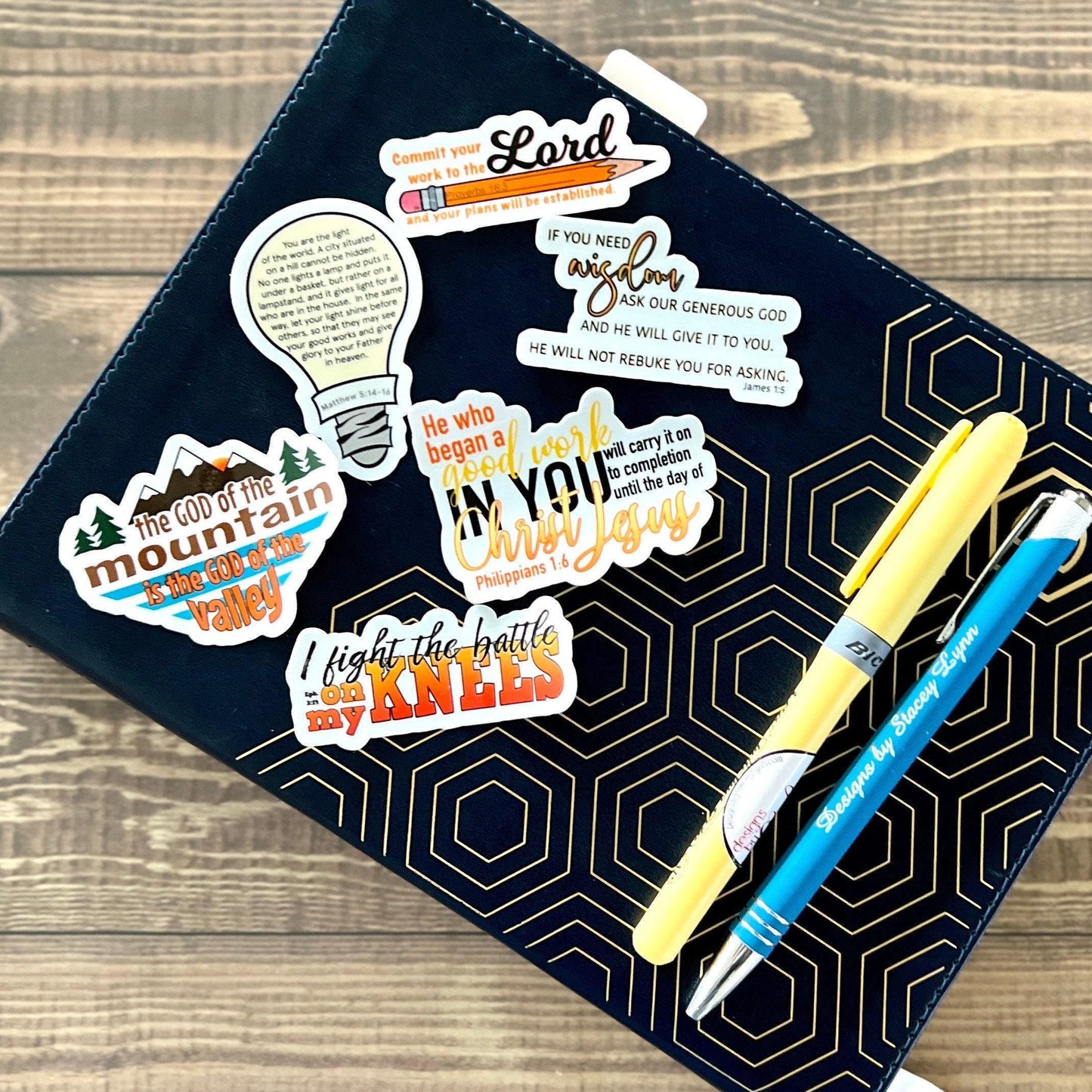 Christian Sticker Pack, Six Faith Stickers, Planner Stickers, Bible Verse Stickers, Waterproof stickers, Bible Journaling, Pack 2296