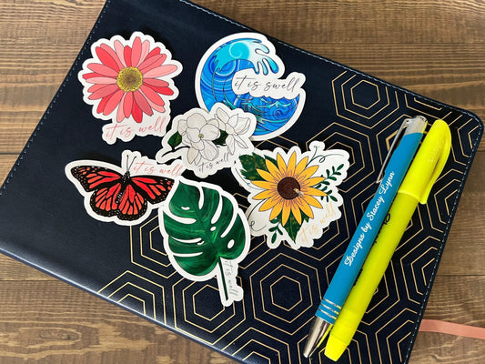Christian Sticker Pack, It is Well series, Six Faith Stickers, Religious Decals, Bible Verse Stickers, Waterproof Sticker Bundle