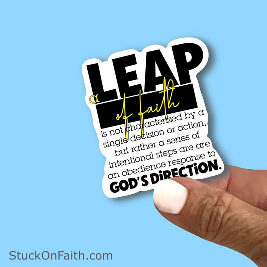 Leap of Faith sticker - Christian Faith UV/ Waterproof Vinyl Sticker/ Decal- Choice of Size