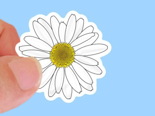 Daisy Sticker, Waterproof Vinyl Decal, Laptop Sticker, Water Bottle Sticker, Aesthetic Stickers, choice of size