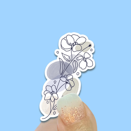 Watercolor Flowers Sticker - Faith UV/ Waterproof Vinyl Sticker/ Decal- Choice of Size
