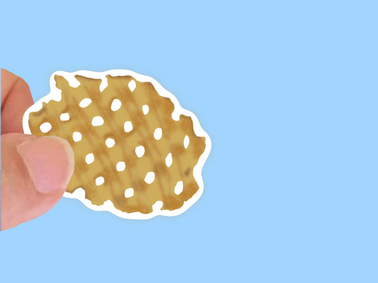 Waffle Fry UV/ Waterproof Vinyl Sticker, Laptop Sticker, Water bottle decal, Gift for sticker collector, choice of size