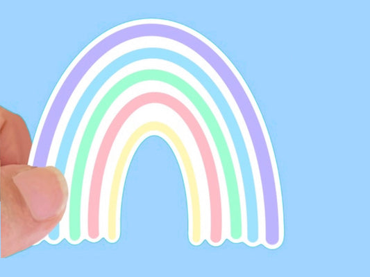 Pastel Rainbow Sticker, Waterproof Vinyl Decal, Laptop Sticker, Water Bottle Sticker, Aesthetic Stickers, choice of size