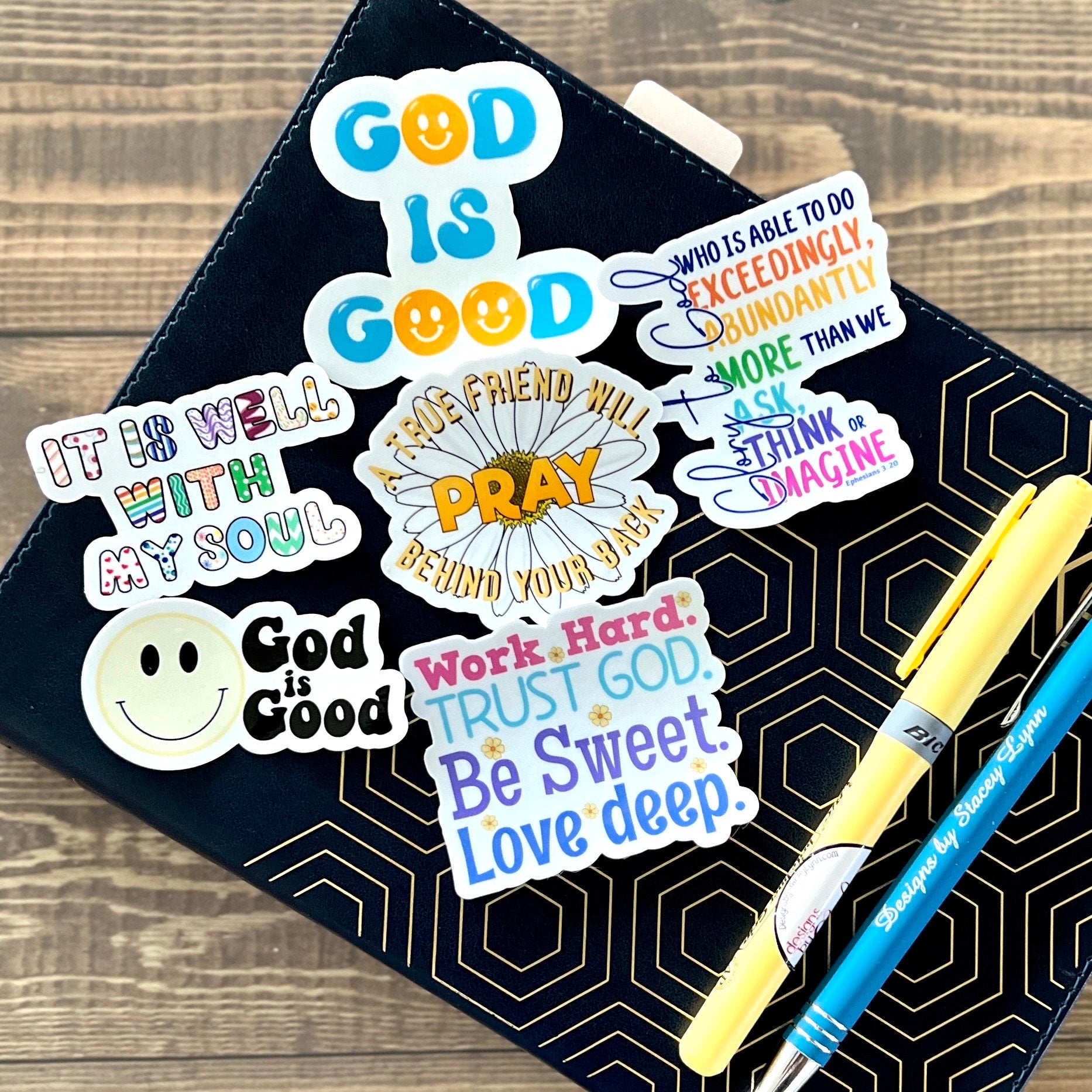 Christian Sticker Pack, Six Faith Stickers, Planner Stickers