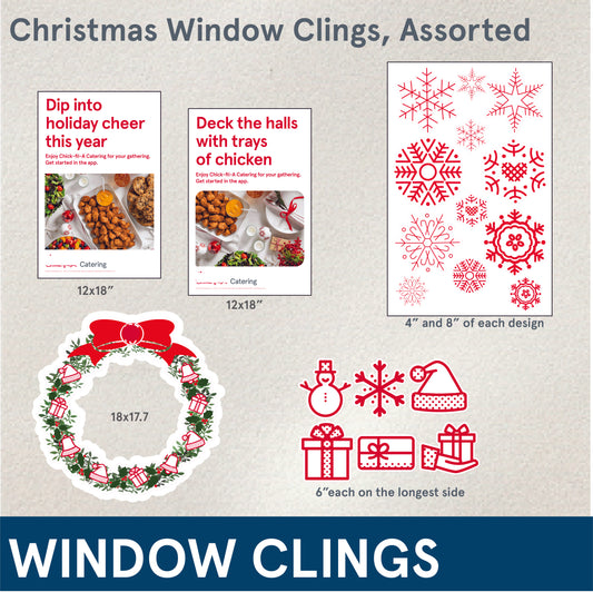 Christmas Window Clings, assorted