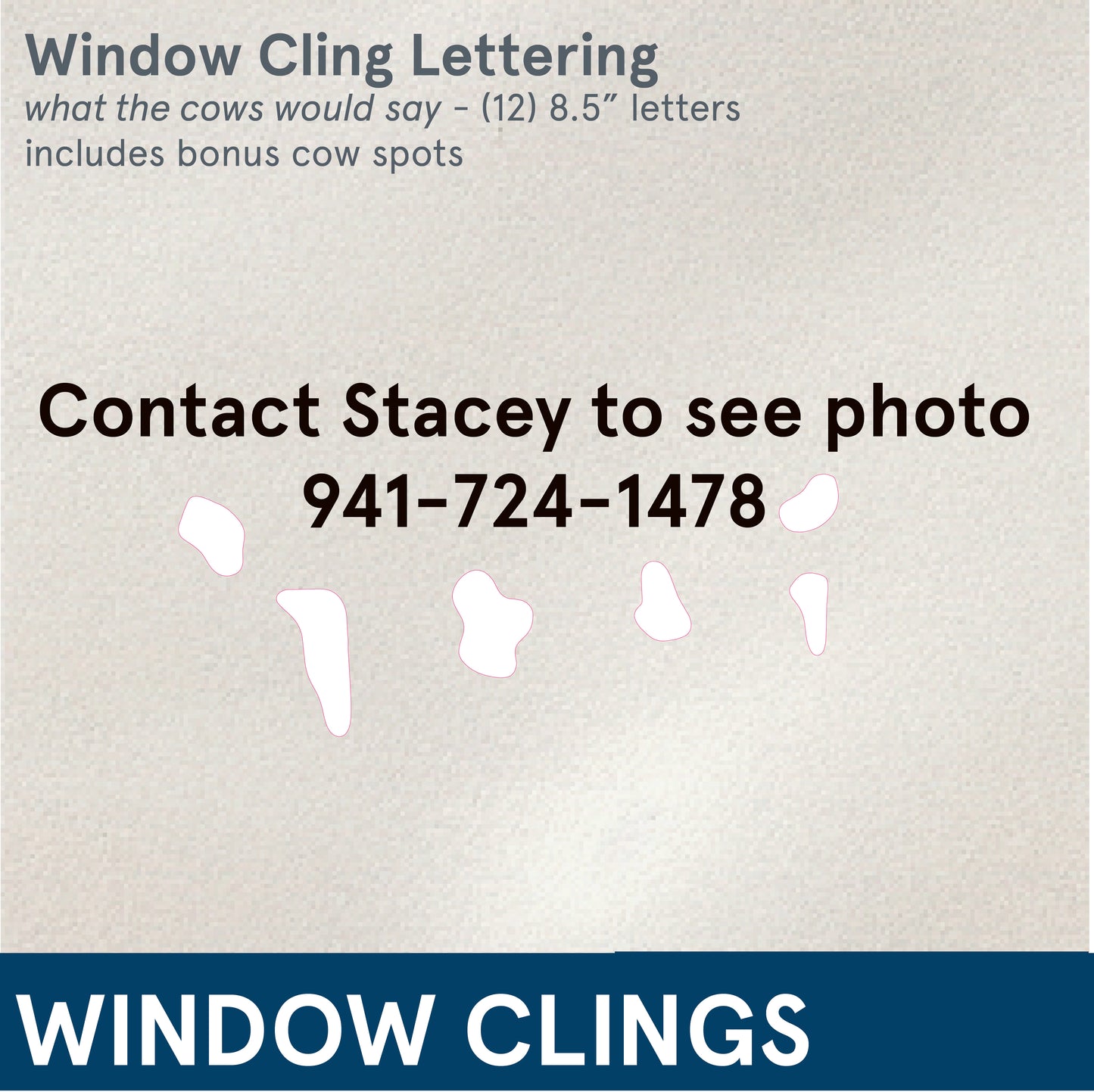 CLINGS -  Black lettering with white outline  | Removable, repositionable, reusable (12) 8.5" letters
