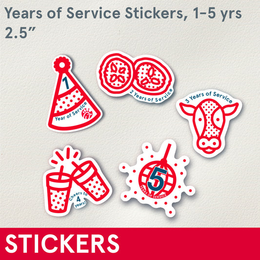 STICKERS (Swag) Years of Service, 2.5”