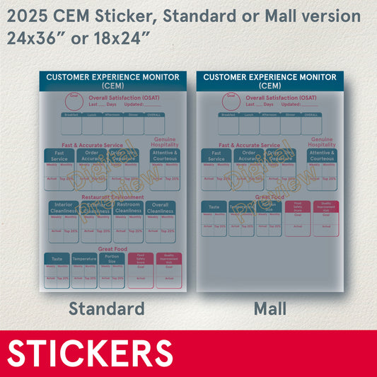 STICKERS (Functional) 2025 CEM Board; Standard or Mall Edition