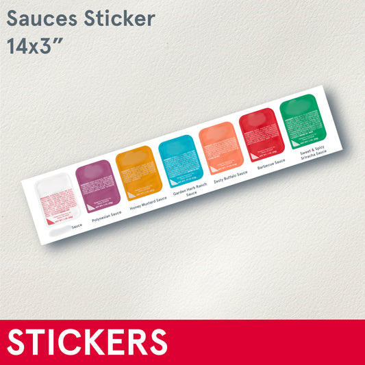STICKERS (Functional) Sauces Sticker, 14x3 inches