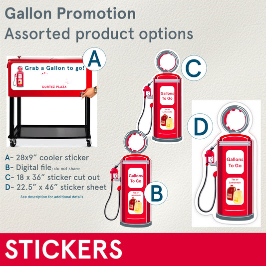 Gallon Promotion - assorted options available - please see description for details