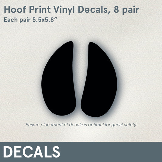 Black Vinyl Hoof Prints, 8 pair (decals)