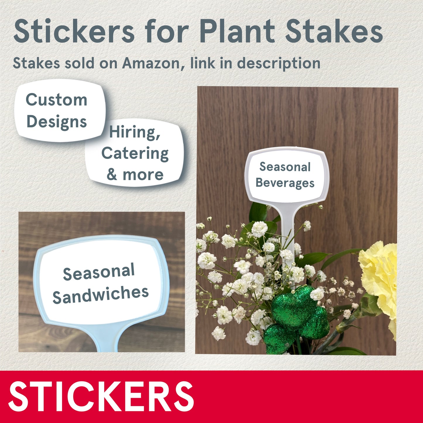 STICKERS (Functional) Seasonal Items, Stickers for flower stakes