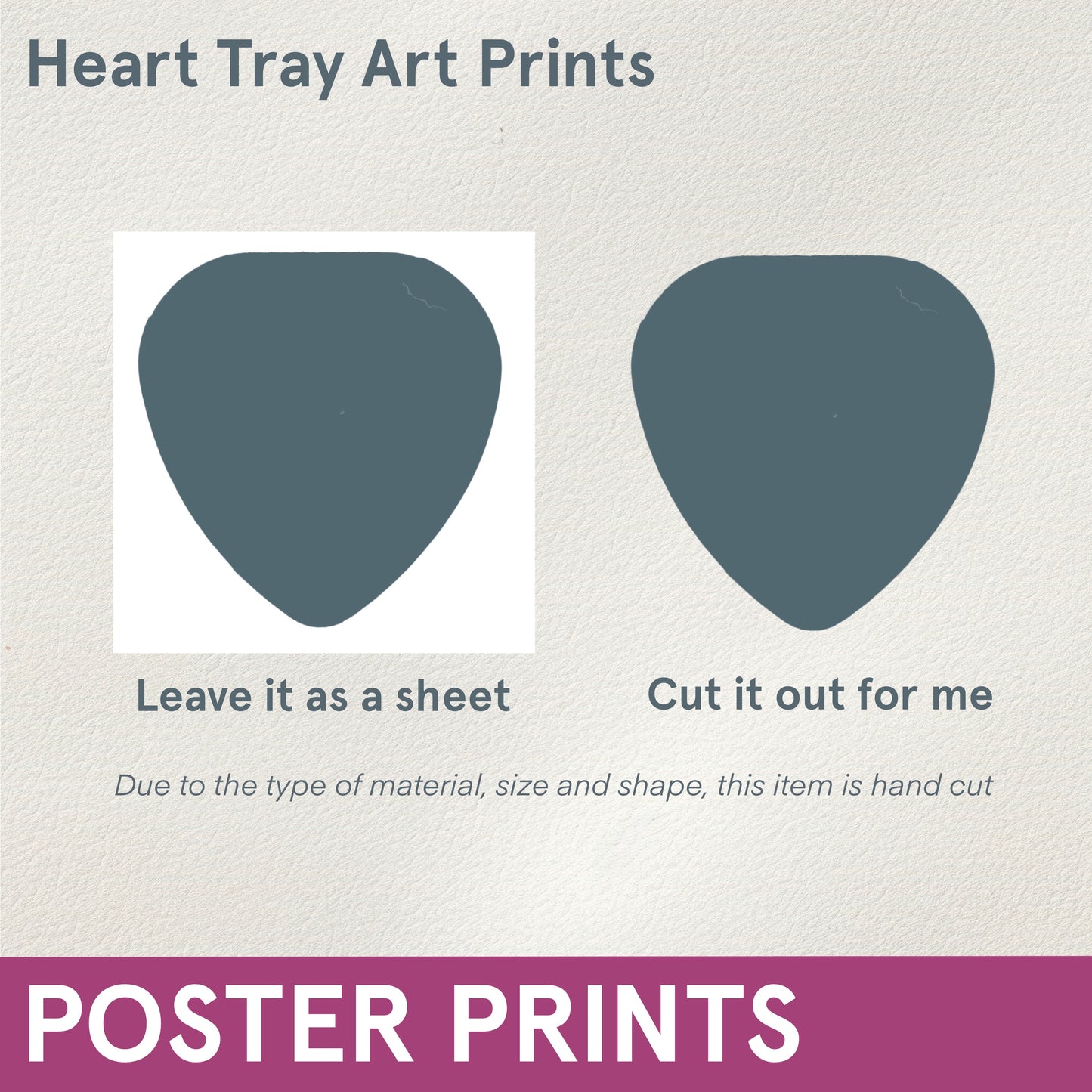 Catering HEART Tray Inserts - Heavyweight Fine Art Paper