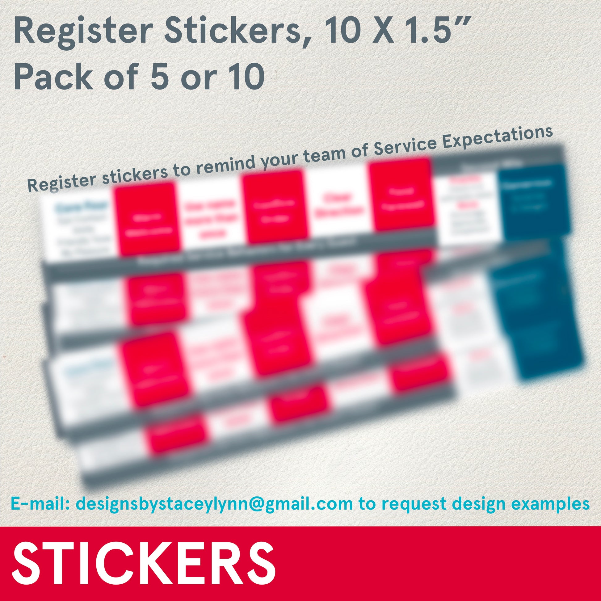 Register Unit Sticker STICKERS (Functional) Register Stickers, 10x1.5 inches, Pack of 5 or 10 ...