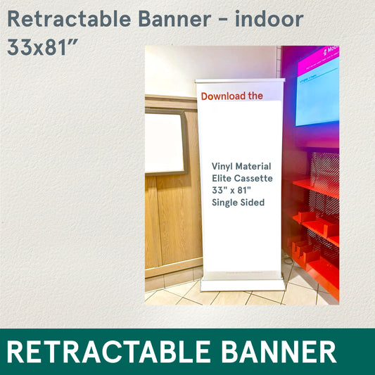 FOH Retractable Banner, 33x81, vinyl, indoor use (Extended processing time required)