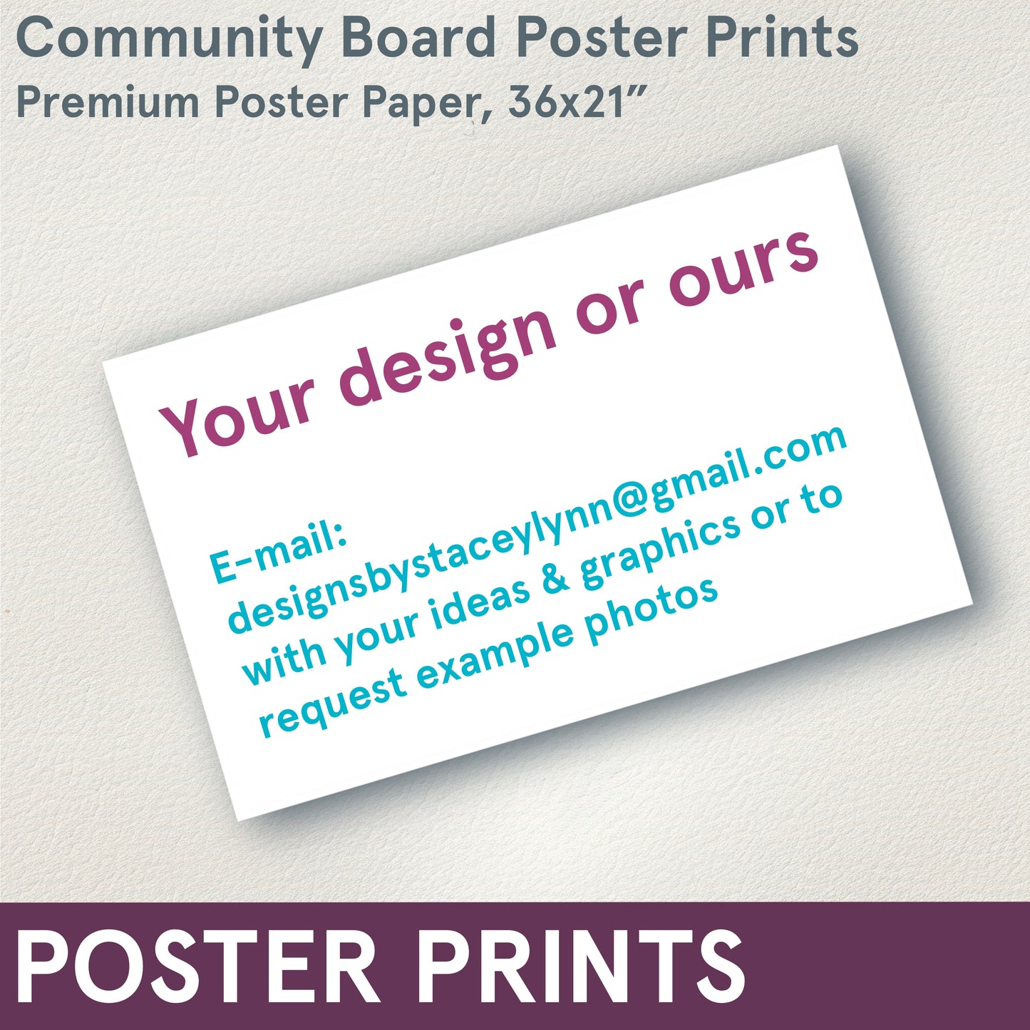 COMMUNITY BOARD POSTER - 36x21"