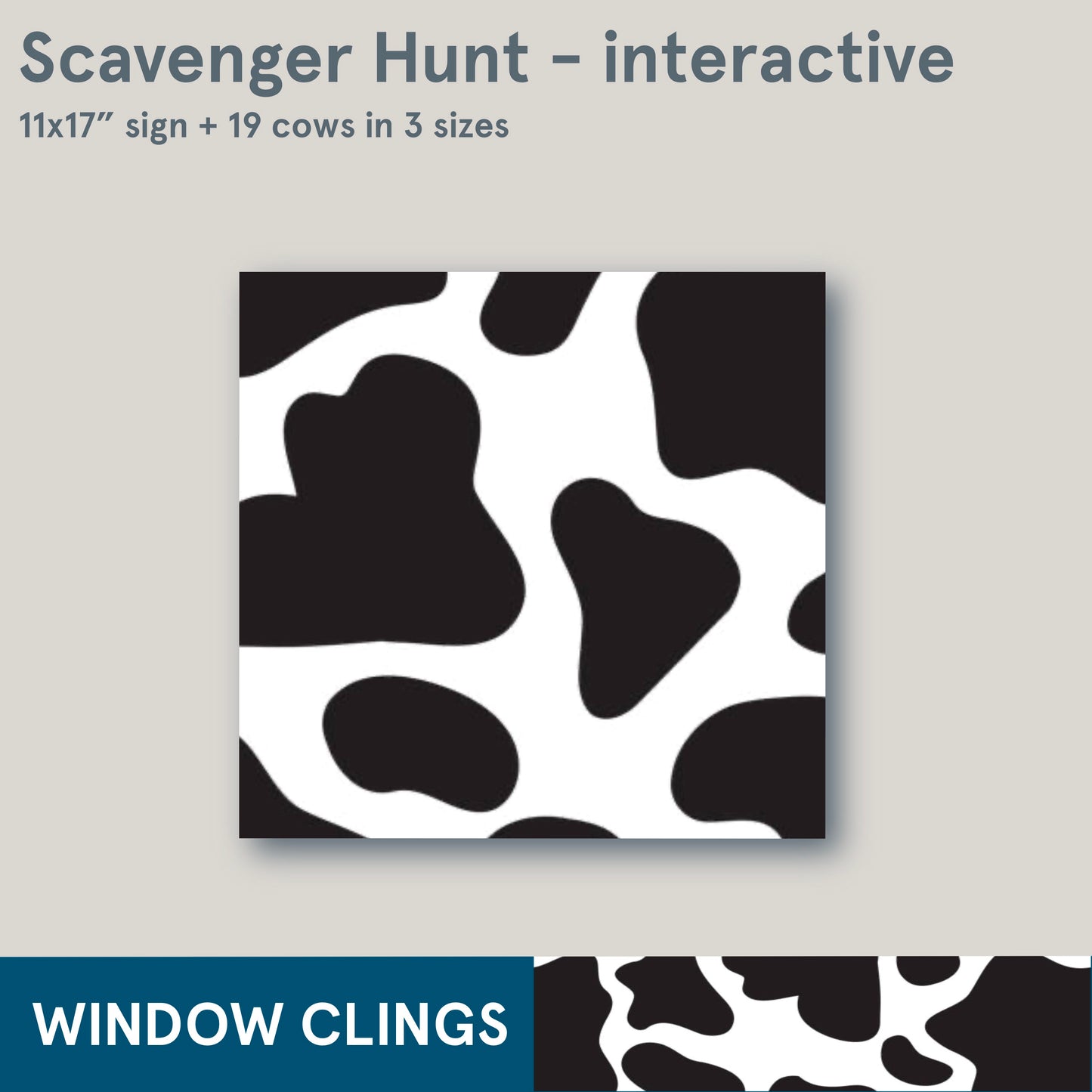 CLINGS- Cow Scavenger Hunt; 20 pieces