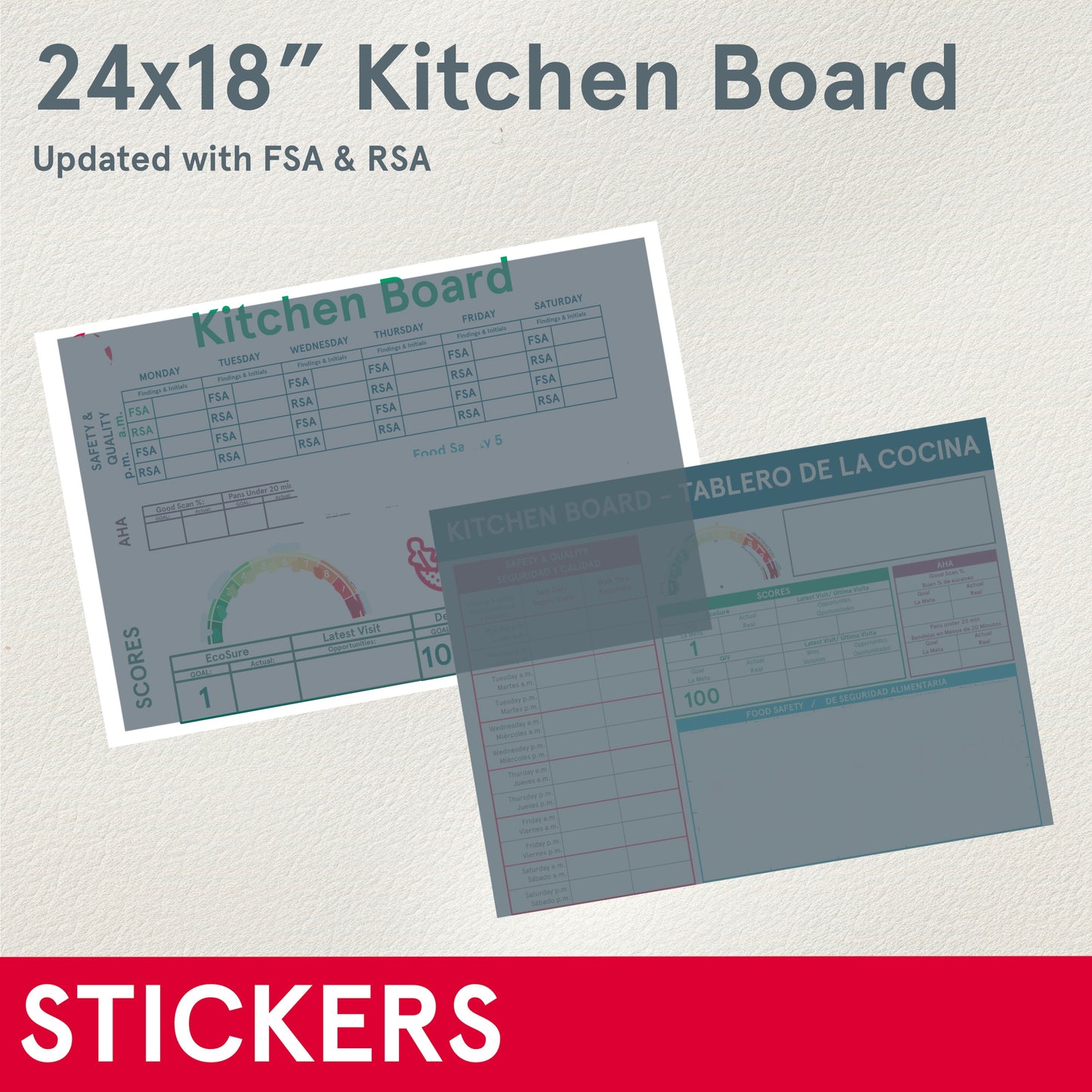 STICKERS (Functional) Kitchen Board, 24x18"