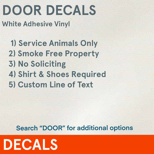 *DECALS (Functional) Additional Text for Doors