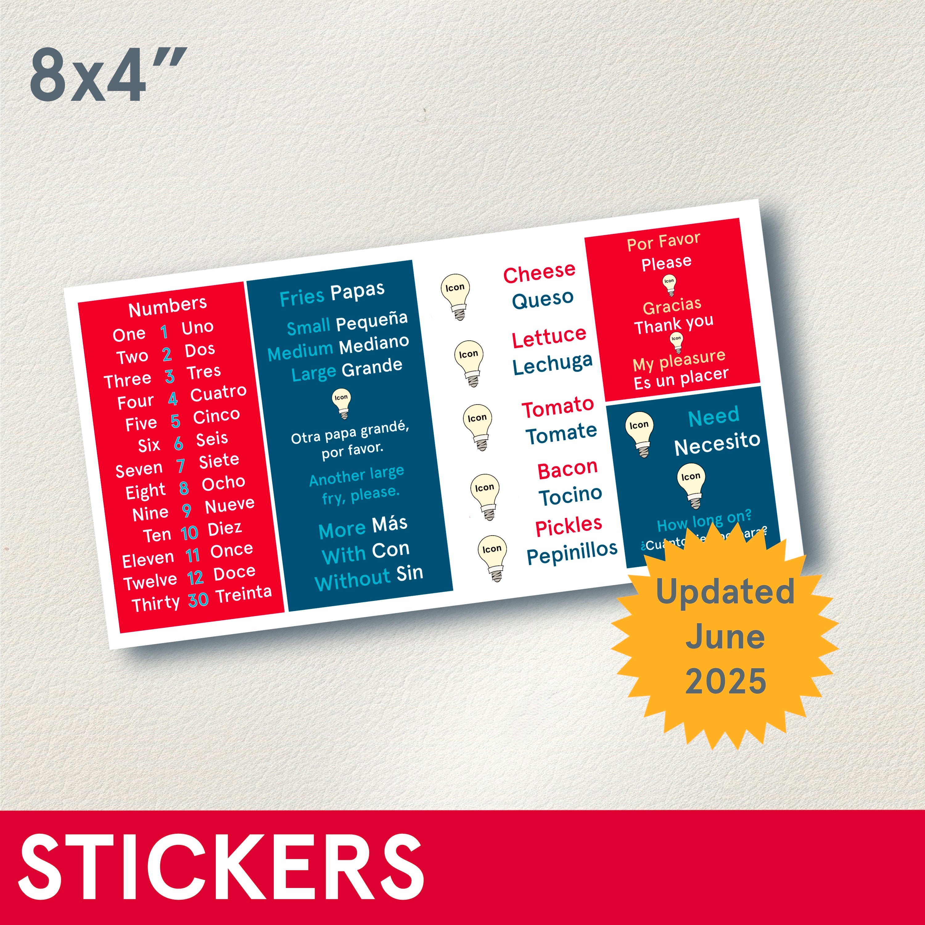 8x4 Sticker STICKERS (Functional) BOH Spanish sticker, 8x4 – Designs by Stacey Lynn