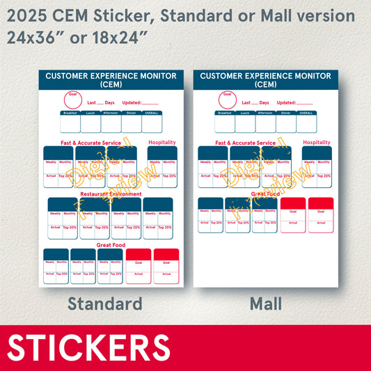 STICKERS (Functional) 2025 CEM Board; Standard or Mall Edition