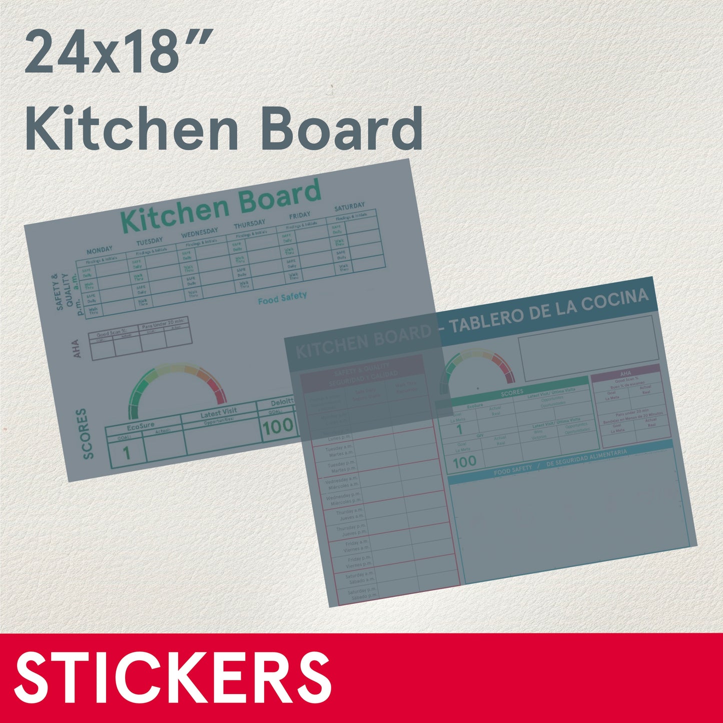 STICKERS (Functional) Kitchen Board, 24x18"