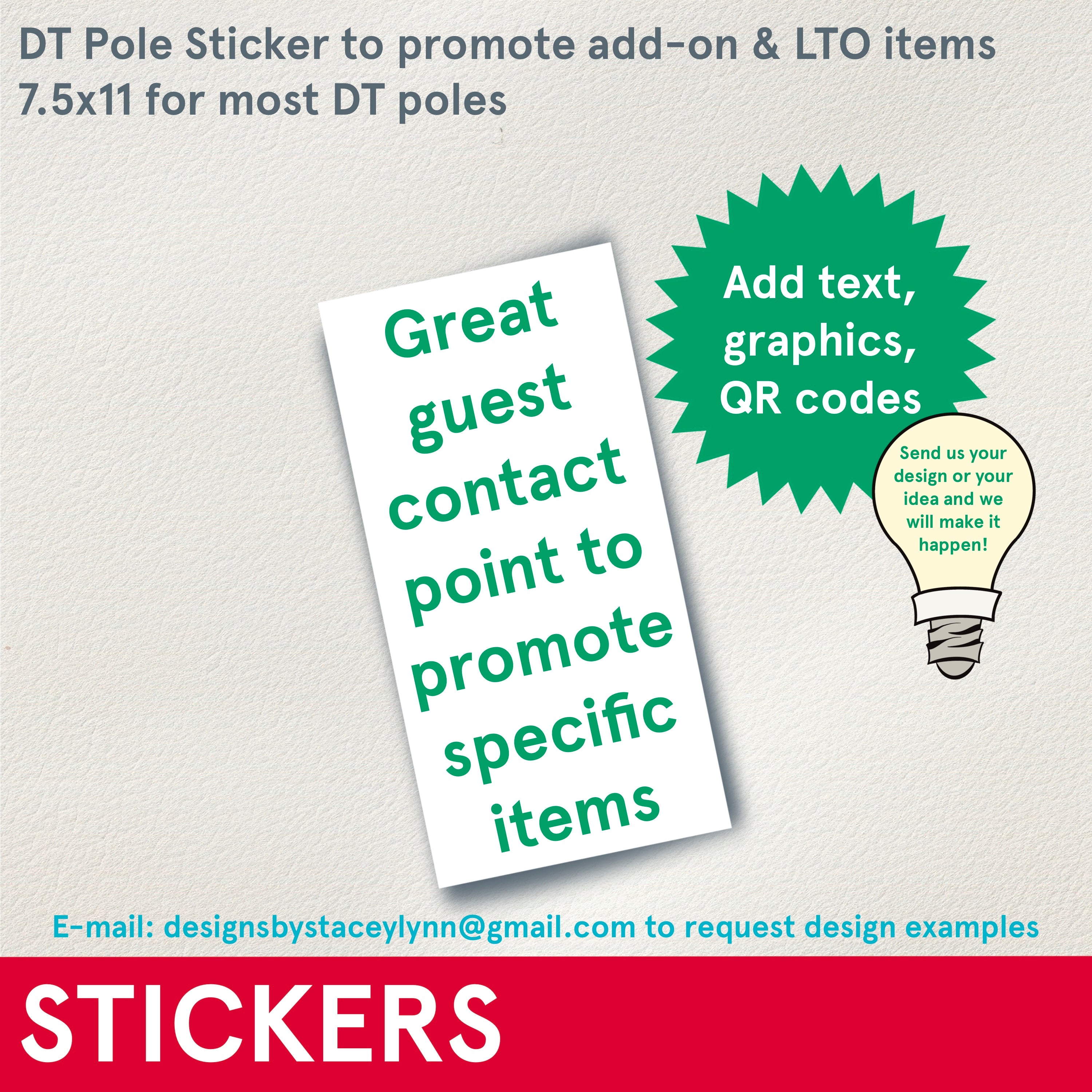 STICKERS (Mobile) DT Marketing Stickers, 7.5x15
