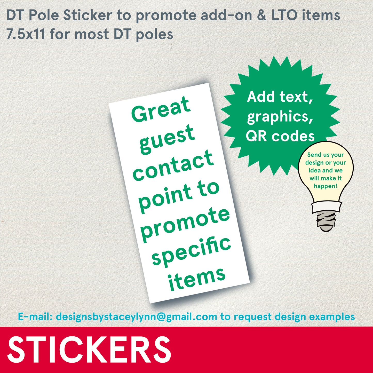 STICKERS (Mobile) DT Marketing Stickers, 7.5x15", Assorted Designs