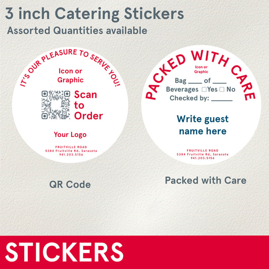 STICKERS, Catering Custom 3" Round Stickers