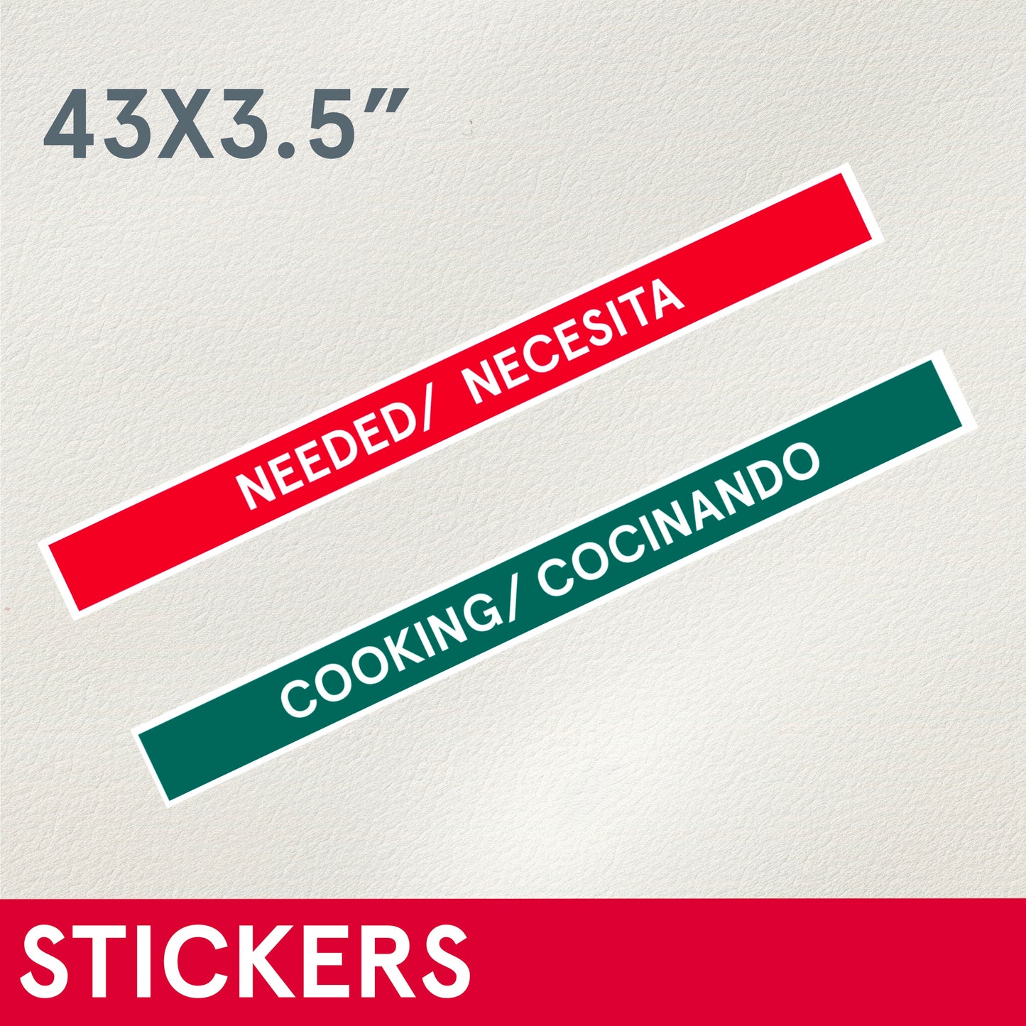 *STICKERS (Functional) Cooking or Needed, 43x3.5"