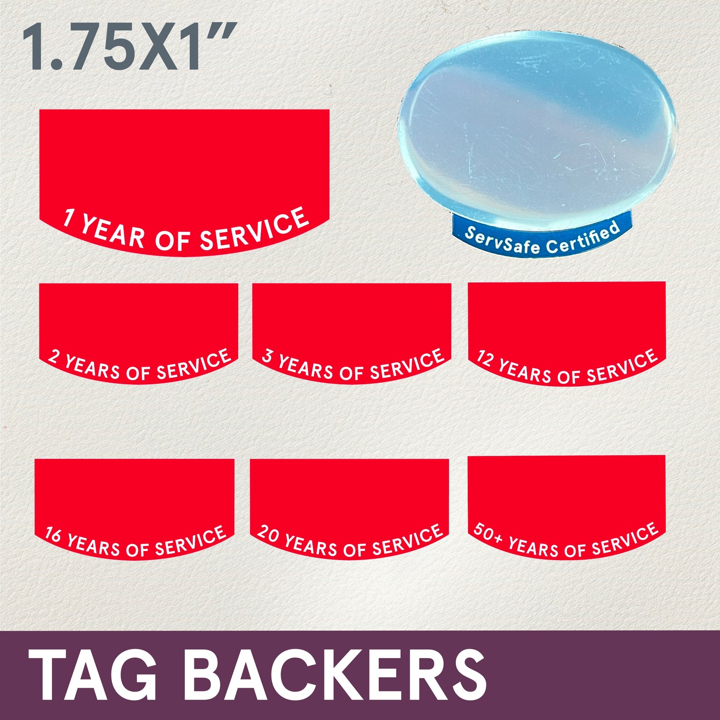 TAG BACKERS- Years of Service Name Tag backer