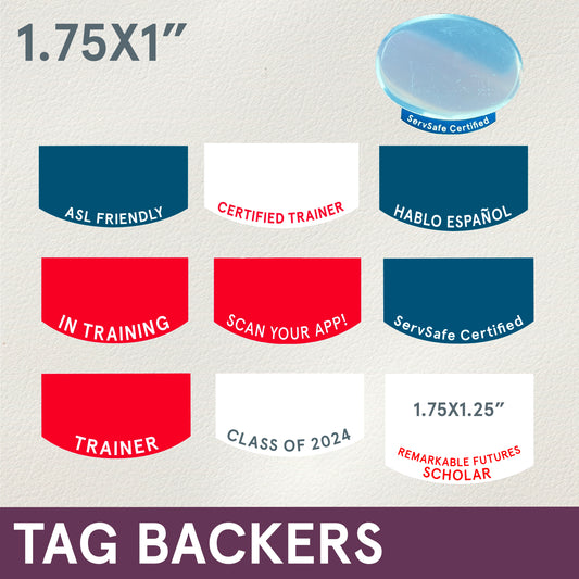 Name Tag Backers, assorted designs to fit oval name tags